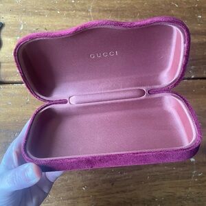 Gucci Large Clamshell Hard Case ONLY Eyeglasses Sunglasses Velvet Purple Maroon